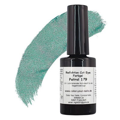 Reflektion Neon Cat Eye Farbgel NEU Petrol (179) In Pinselflasche