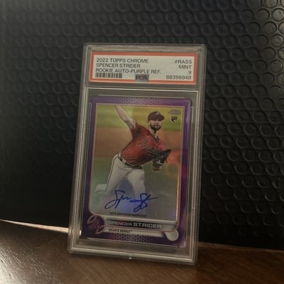 Spencer Strider Topps Chrome Rookie Auto Purple /250 PSA 9