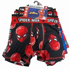 Boys Spiderman 4-Pack Athletic Boxer Briefs Underwear Size Small 6-7 Soft NWT