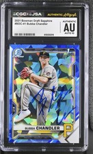 Bubba Chandler Auto Signed 2021 Bowman Draft Sapphire #BDC-41 JSA Auto 10