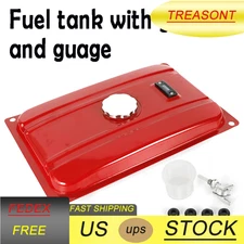 Red 4 Gallon Generator Gas Fuel Tank w/Chrome Cap Gauge Petcock Valve Universal