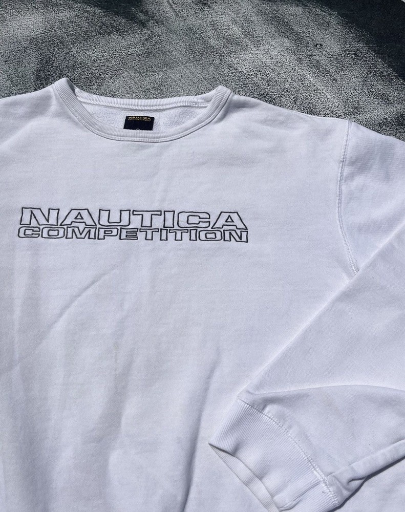 VINTAGE NAUTICA COMPETITION CREWNECK SWEATSHIRT 90s EMBROIDERED 90s PULLOVER
