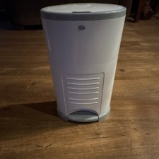 White  Gray Diaper Disposal Pail Bin with Lid and Foot Pedal
