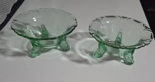 HEISEY GLASS EMPRESS~ FOOTED SALT~ NUT DISH~ GREEN ~2