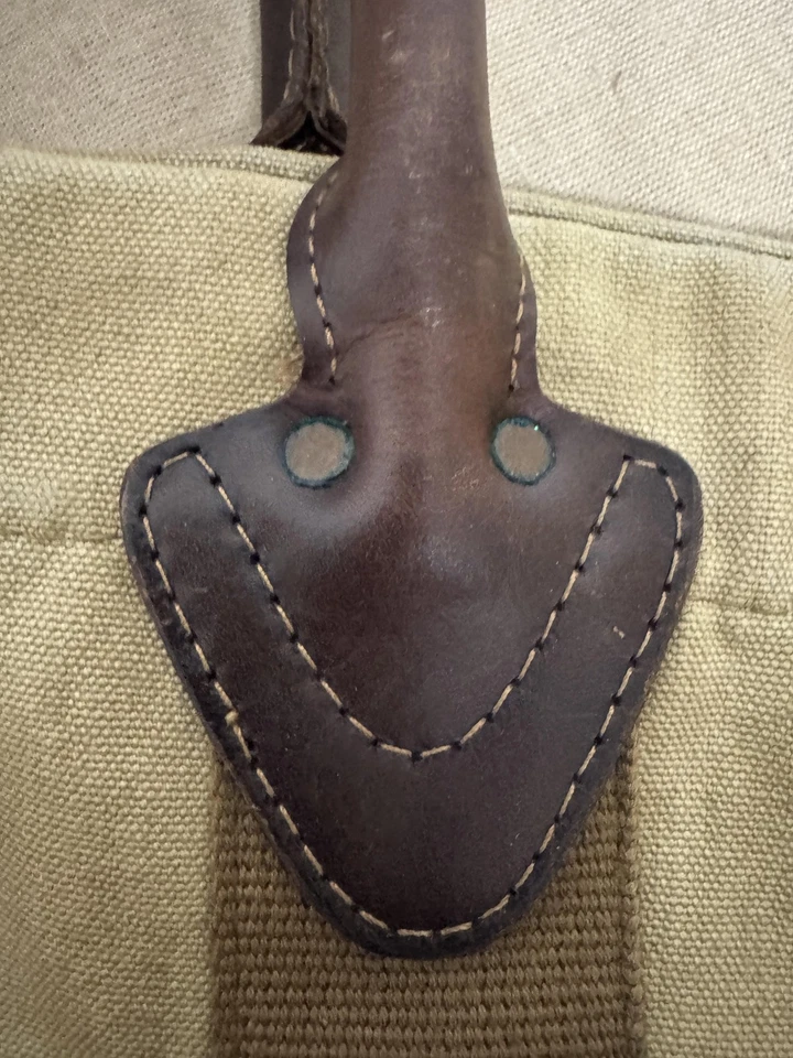 Bolso de hombro RRL & Co Ralph Lauren de cuero de lona caqui marrón fin de semana Foto 4 de 4