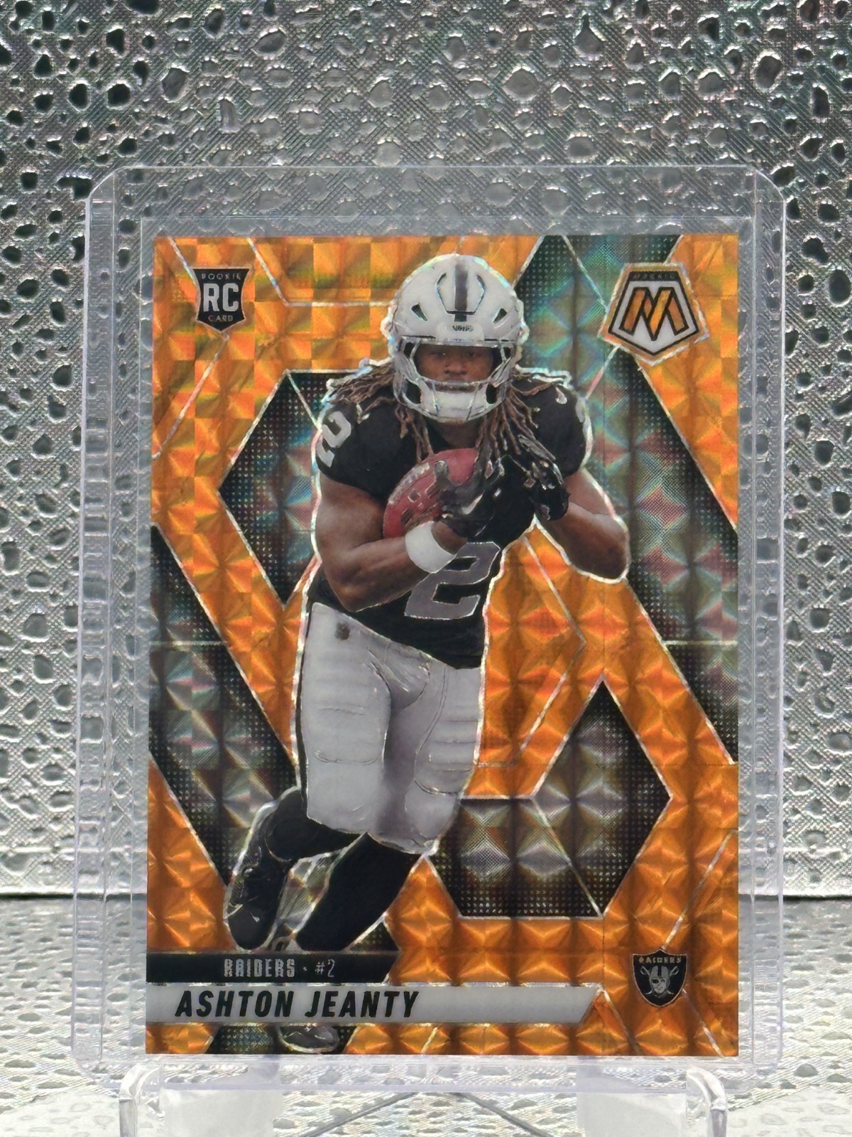2025 Panini Mosaic Ashton Jeanty #345 Mosaic Orange Prizm /199 (RC)