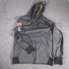 New England Patriots Hoodie Mens Medium Gray NFL Football Salute To Service Nike