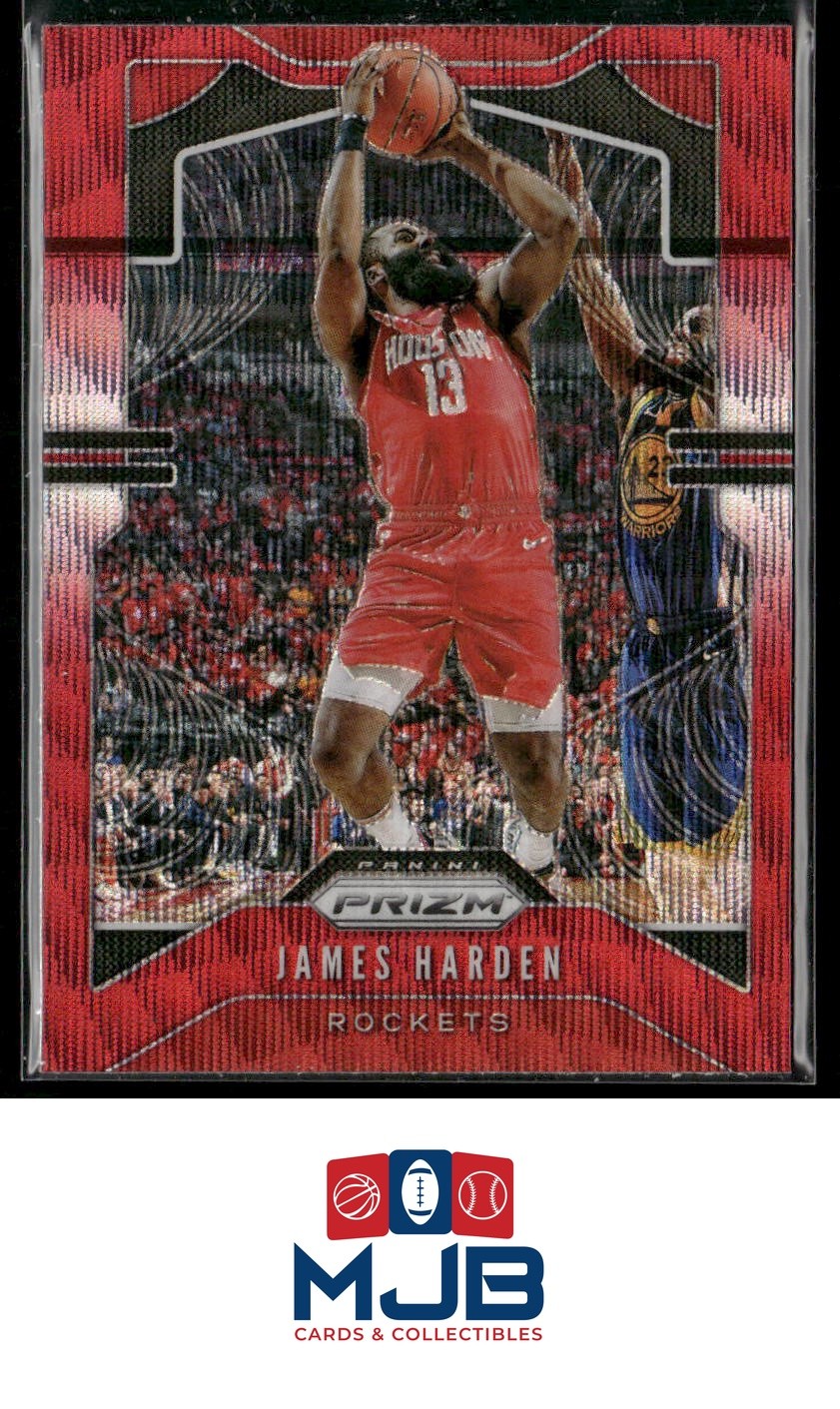 2019-20 Panini Prizm James Harden Prizms Ruby Wave #107 Houston Rockets
