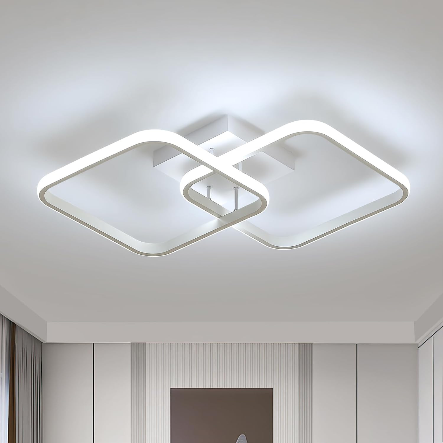Plafoniera LED Soffitto 42W 4700LM: Lampada Moderna Quadrata Bianca