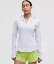 NWT Lululemon Mist Over Windbreaker Full Zip Hooded Starch Blue Size 4 $128