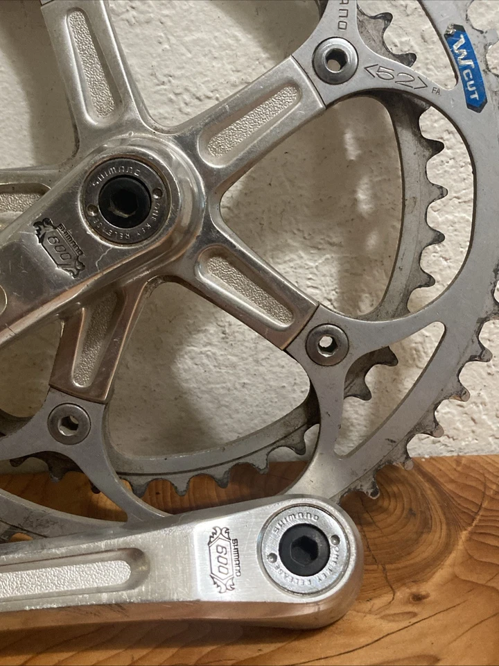 Vintage Shimano 600 Arabesque Crankset 52/42 170mm One Key Release - Image 2 of 4