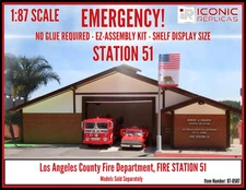 Iconic Replicas 870-587 STN 1:87 LACoFD Fire Station 51 Model Kit