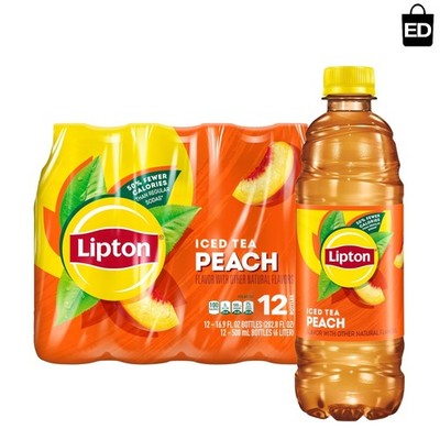 Georgia Peach Iced Tea - Refreshing Pack of 12 Bottles, 16.9 Fl Oz Each