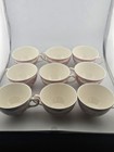 Set 9 English Pink Transferware Teacups Ironstone Farm Village Scene — photo 6