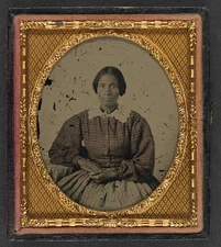 Photo:Unidentified African American woman,Wearing Dress,1860-1870