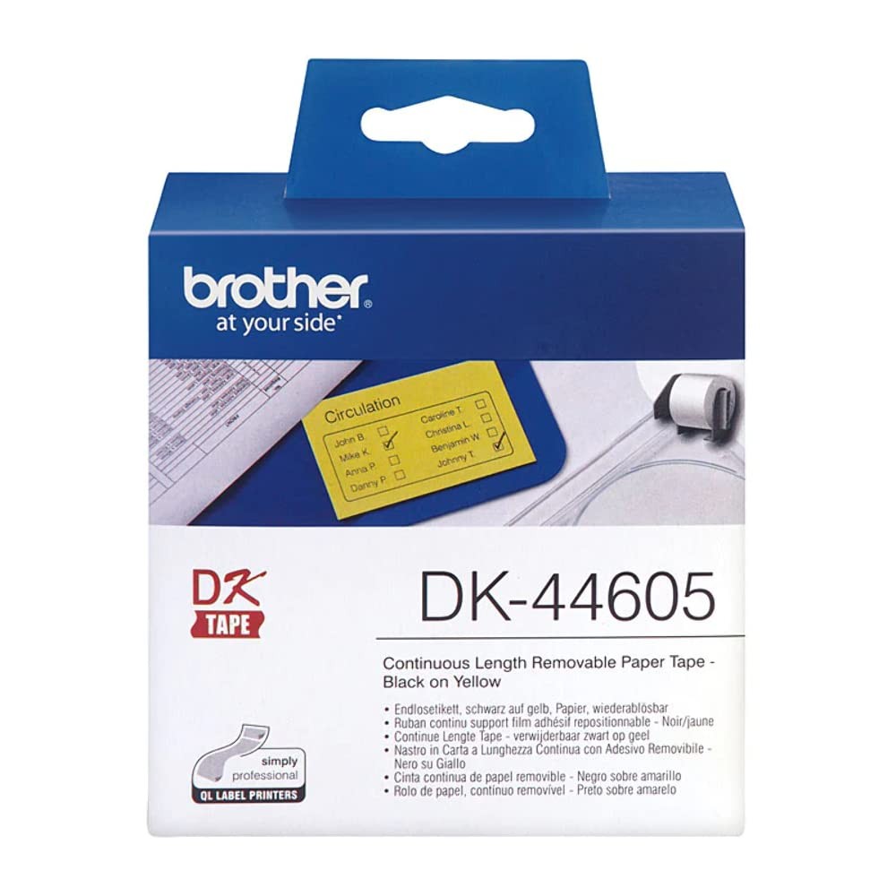 Brother DK44605 - Removable Adhesive Labels - Yellow - Roll 62 cm x 305 m - 6090₽
