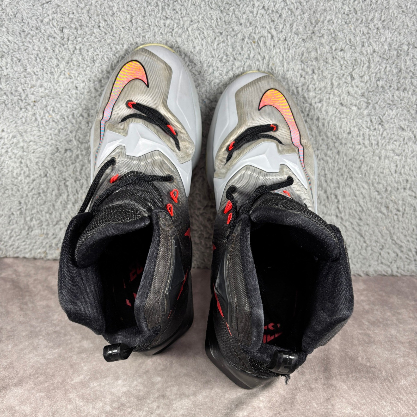 Hyperposite Nike Basketball Shoe Mens 11.5 Grey LeBron 13 Wolf Grey Hyperposite ...