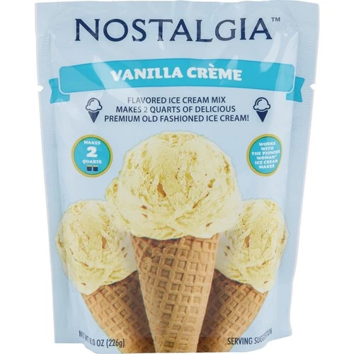 Nostalgia 8 Oz. Vanilla Individual Ice Cream Packet ICMX8VN Nostalgia ICMX8VN