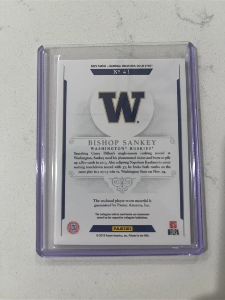2015 Panini National Treasures College - Materials Bishop Sankey #43 /99 (MEM) - Image 2 of 2