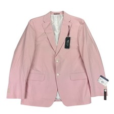 Tommy Hilfiger Mens TH Flex Modern Fit Chambray Suit Jacket Light Pink 42R
