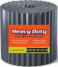 LAVEVE Corrugated Metal Garden Edging 6" x 40Ft, Landscape Dark Gray 
