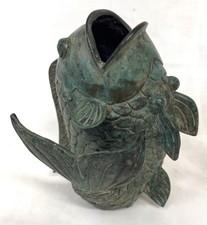 Antique Oriental Bronze Koi Fish Statue / Sculpture/vase