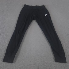 Nike Sweatpants Womens Medium Black Sportswear Fleece Tapered Leg Logo Joggers