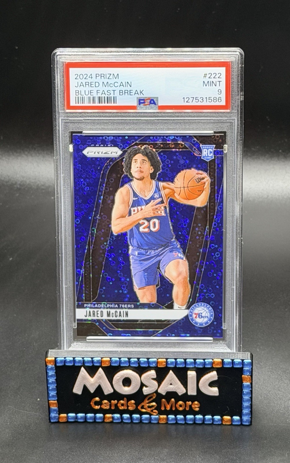 2024 Prizm Jared McCain Blue Fast Break SP /150 PSA 9 MINT Disco #222