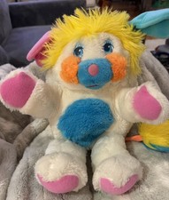 1985 Vintage Mattel Popples White Puffball Stuffed Animal Plush Toy