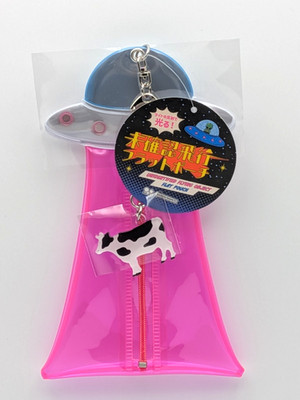 Sunstar UFO Pink Flat Pouch Unidentified Flying Object Small Case NEW Japan