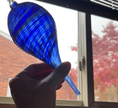 Vintage Large Artglass Teardrop Ornament Suncatcher Swirl Galaxy