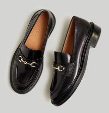 New MADEWELL Size 5 Vernon Bit Hardware Loafer in True Black Leather 158 NN868