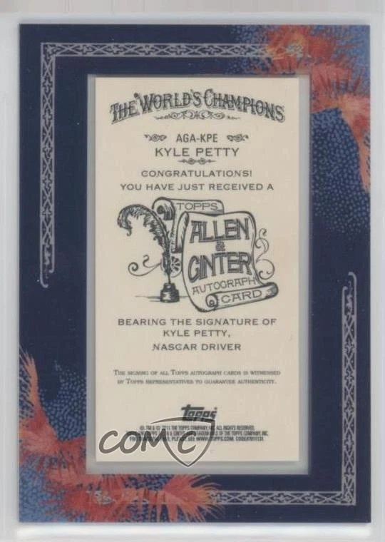 2011 Topps Allen & Ginter's Framed Mini Auto Kyle Petty #AGA-KPE Auto - Image 2 of 2