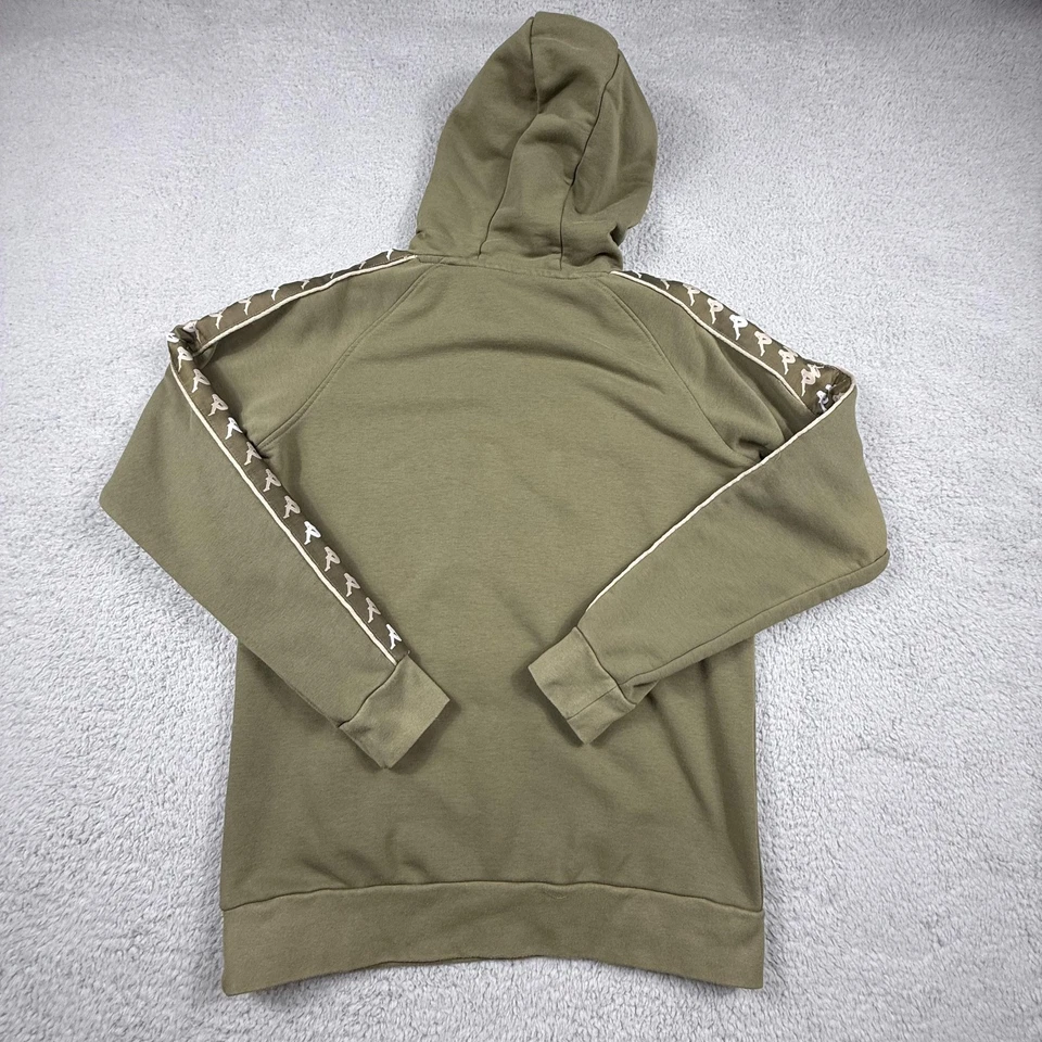 Sudadera con Capucha Kappa Para Hombres Mediana Verde Oliva Omini Logo Manga Cinta Pullover Sudadera Foto 2 de 4