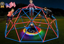 Climbing Dome Swing Set LED Saucer 800lb Jungle Gym Outdoor 3-8 8-12