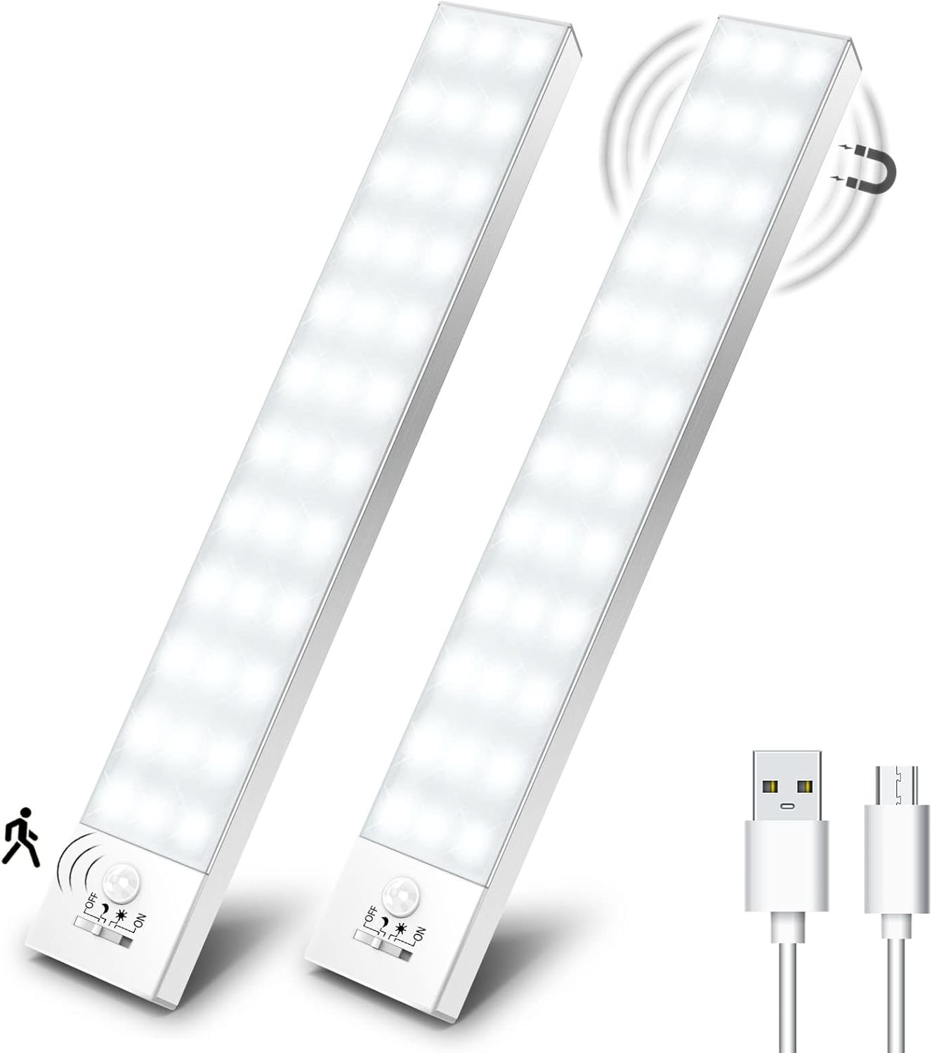 Luce Notturna LED Sensore Movimento Interno USB 36 LED 4 Modi