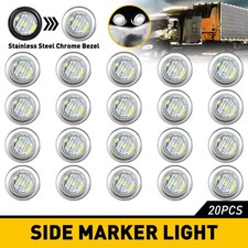 20xLED Marker Side Truck Lights RV Lorry Trailer Clearance White Lamp Waterproof