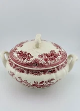 Vintage Villeroy & Boch Fasan Rot (Pheasant Red) Serving Dish with Lid Germany