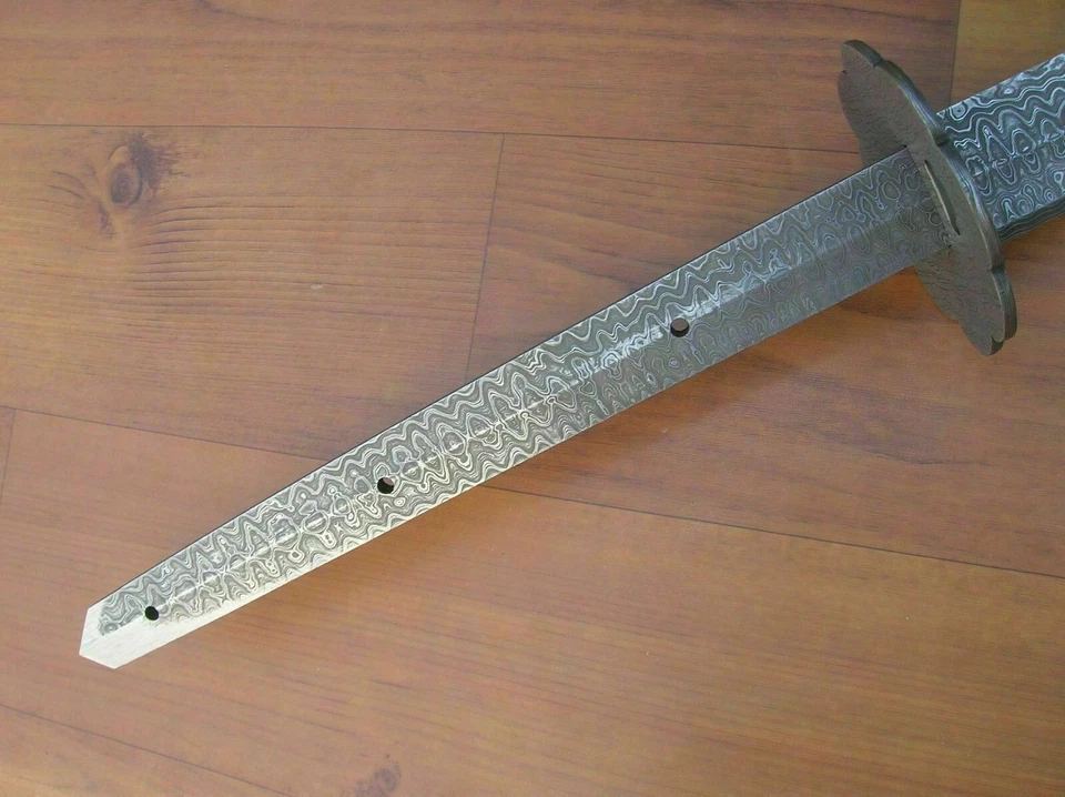 Damaststahl 28" Katana Blank Klinge - Full Tang Jagd & Custom Schwert Klinge - Bild 4 von 4