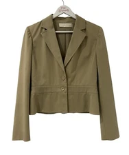 Valentino Spa Women's Beige Collared Jacket Blazer ~ Size 10 ~ Made in Italy