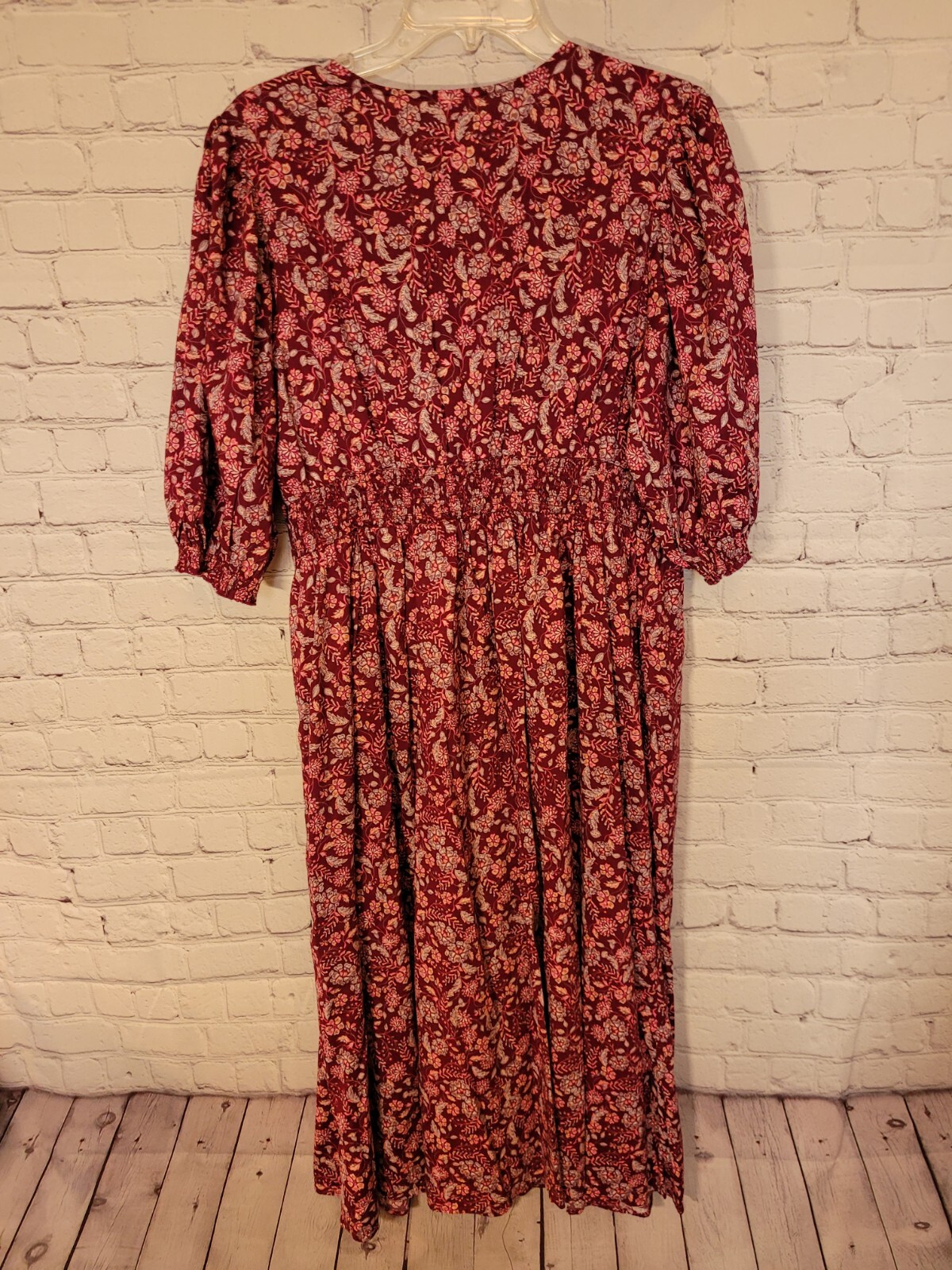 Old Navy Half Puff Sleeve Floral Midi Cottage Core Prairie Dress Size Large  | eBay