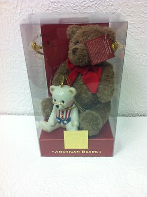 LENOX 100TH ANNIVERSARY AMERICAN TEDDY BEARS ONE STUFFED AND