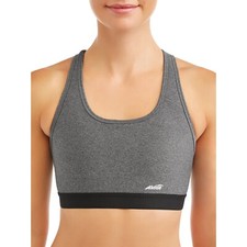 Avia Medium Support Racerback Sports Bra, Grey, XL