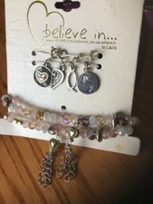 charm bracelet heart angel wing footprints