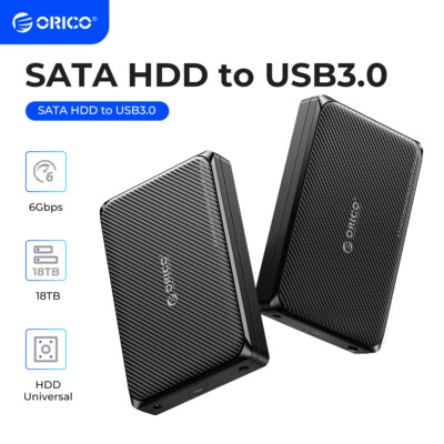 ORICO 3,5 Zoll Festplattengehäuse USB C Externes Gehäuse für 3,5/2,5Zoll HDD/SSD