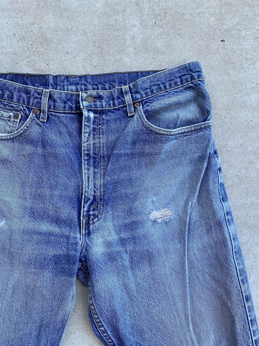 Vintage Levis 505 Jeans Denim Size 38x32 Regular Fit Light Blue