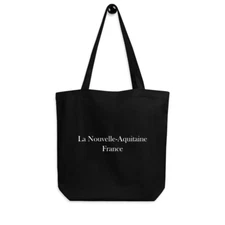 French styled Black Minimalist Eco Tote Bag