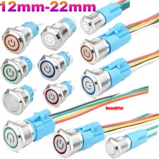 12-22mm LED Metal Push Button Switches Momentary/Latching Switch Waterproof IP68