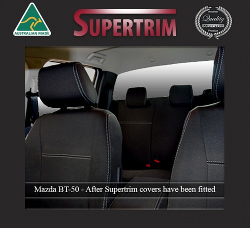 WATERPROOF NEOPRENE FRONT SEAT COVERS FIT FORD RANGER PX MAZDA BT50 UP/UR - Picture 4 of 9