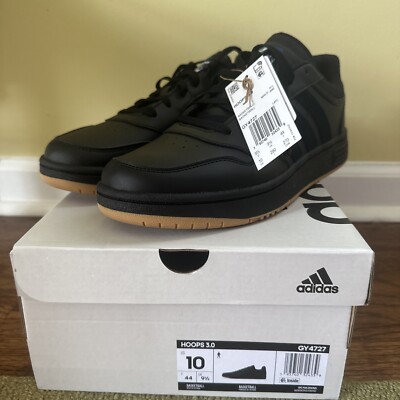 Size 10 - adidas Hoops 3.0 Classic Vintage Mid Black Gum